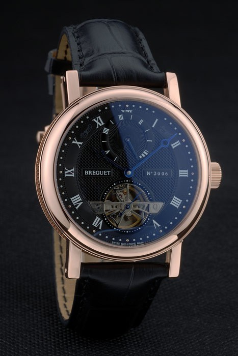 Breguet Classique Complications Rose Gold Case Black Leather Strap 80156-3