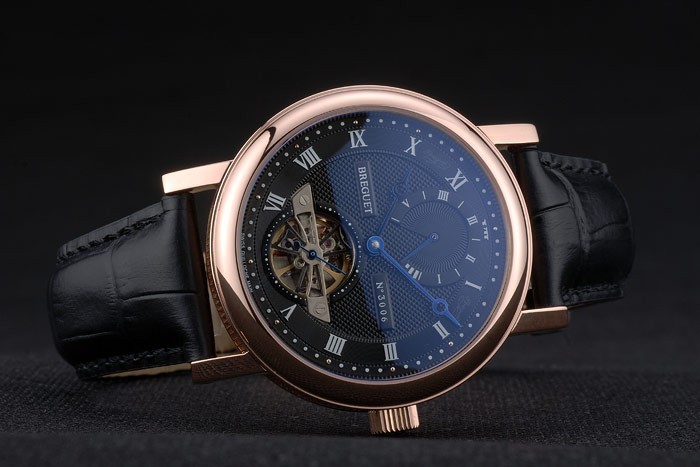 Breguet Classique Complications Rose Gold Case Black Leather Strap 80156-4