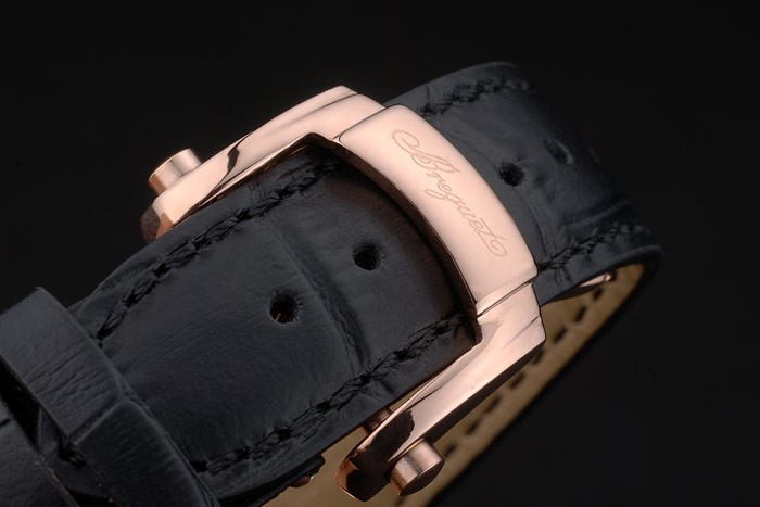 Breguet Classique Complications Rose Gold Case Black Leather Strap 80156-6