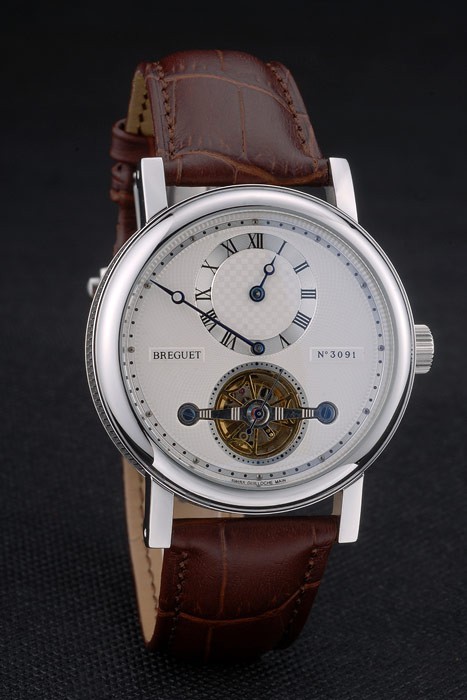 Breguet Classique Complications Stainless Steel Case Brown Leather Strap 80159-3