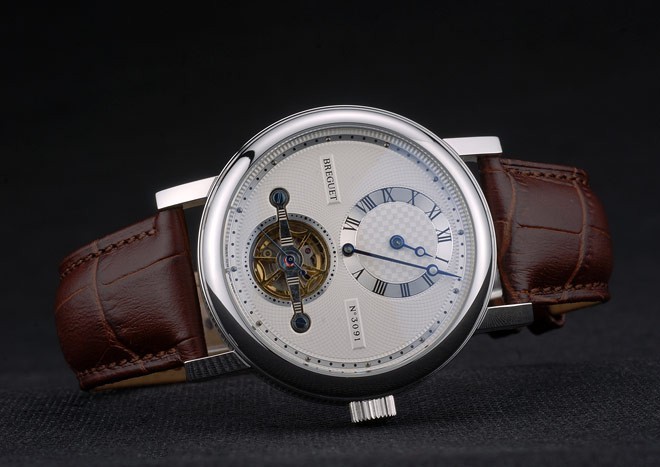 Breguet Classique Complications Stainless Steel Case Brown Leather Strap 80159-4