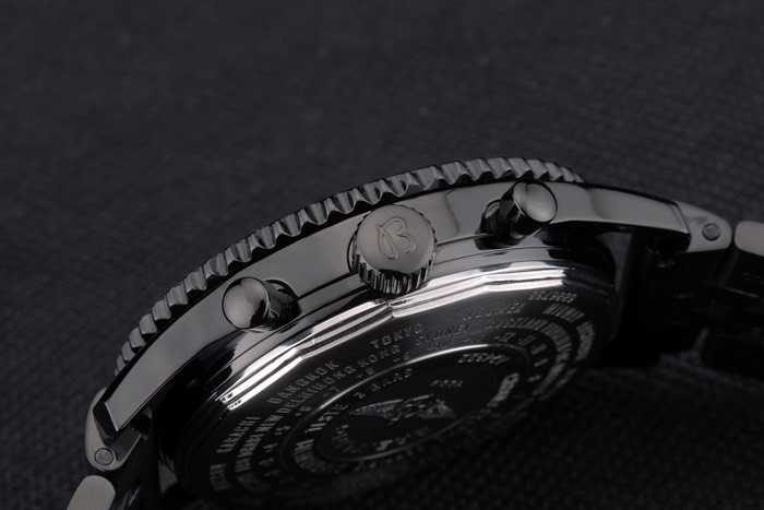 Breitling Certified Black Stainless Steel Strap Beige Dial Chronograph 80171-7