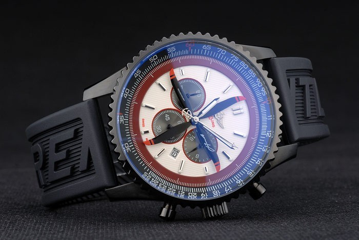 Breitling Certified Black Rubber Strap Beige Dial Chronograph 80183-2