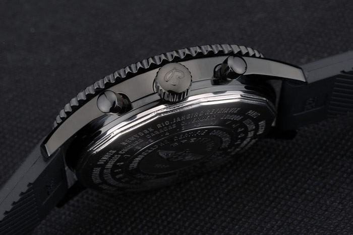 Breitling Certified Black Rubber Strap Beige Dial Chronograph 80183-6