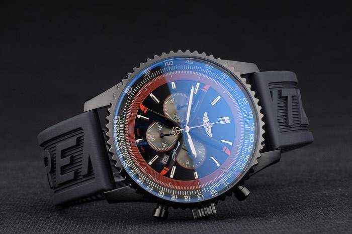 Breitling Certified Black Rubber Strap Black Dial Chronograph 80180-2