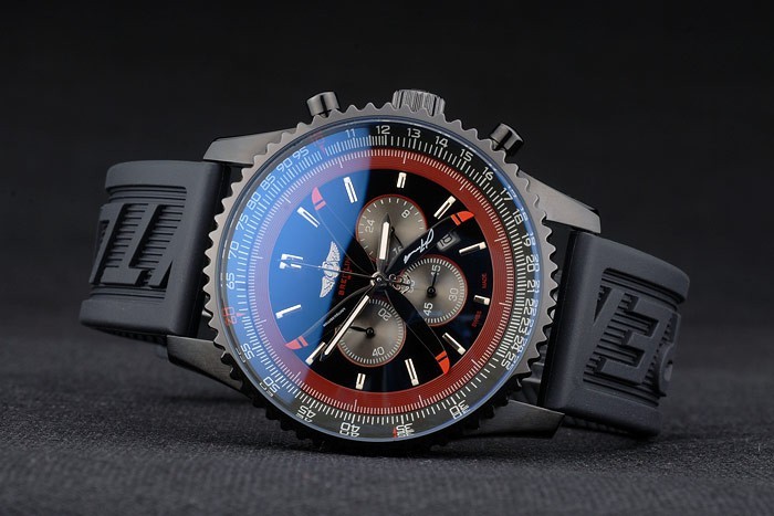 Breitling Certified Black Rubber Strap Black Dial Chronograph 80180-3