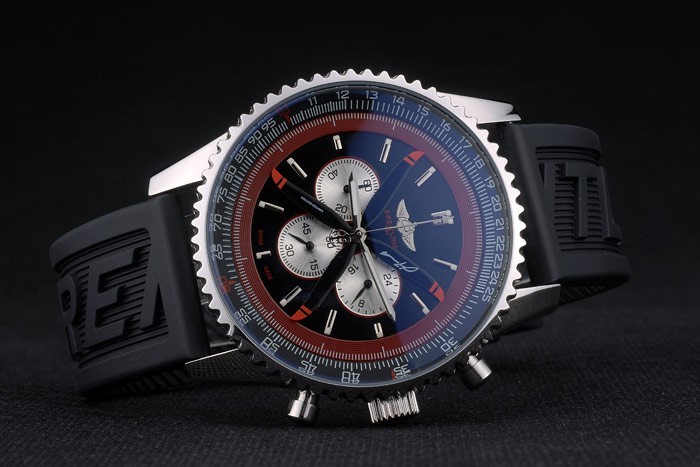Breitling Certified Black Rubber Strap Black Dial Chronograph 80182-2