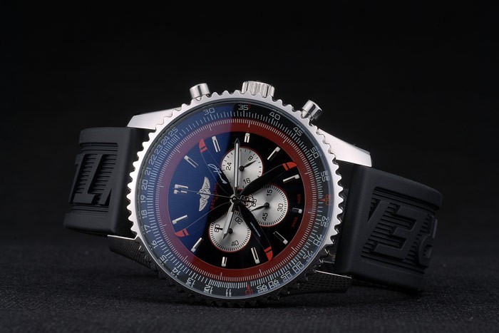 Breitling Certified Black Rubber Strap Black Dial Chronograph 80182-3