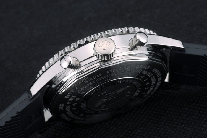 Breitling Certified Black Rubber Strap Black Dial Chronograph 80182-6