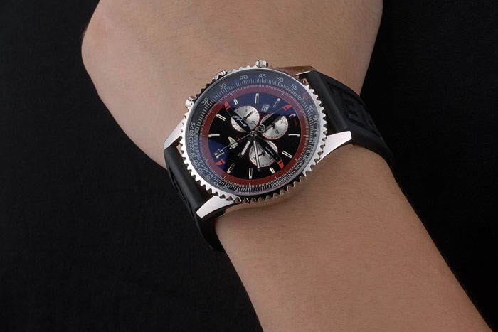 Breitling Certified Black Rubber Strap Black Dial Chronograph 80182-7