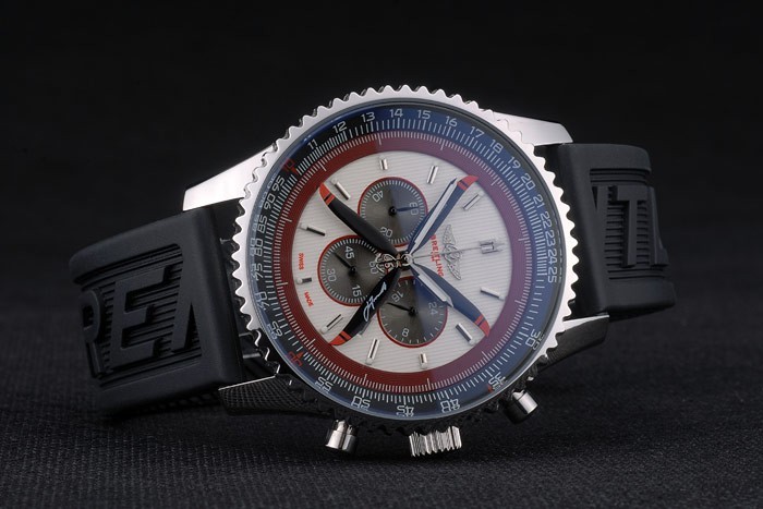 Breitling Certified Black Rubber Strap Beige Dial Chronograph 80181-2