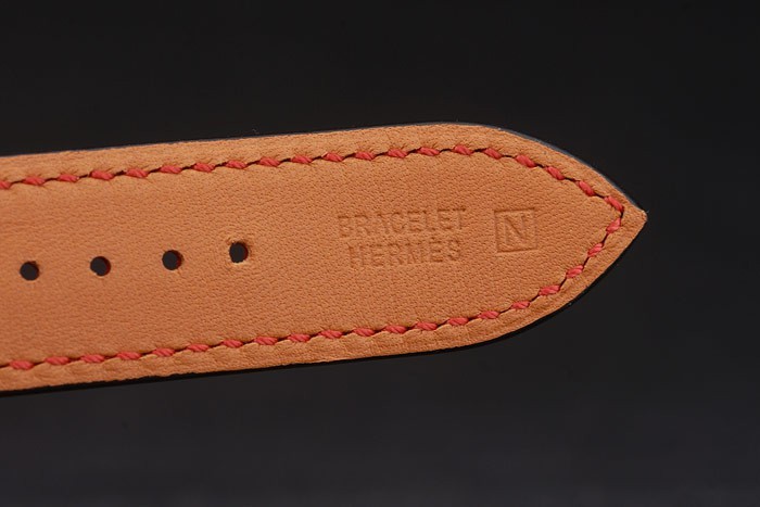 Hermes Heure H Rose Gold Bezel White Dial Red Leather Strap 80233-8