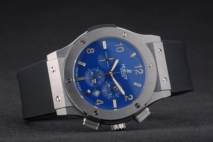 Hublot Big Bang Black Rubber Strap Blue Checkered Dial 80199-2