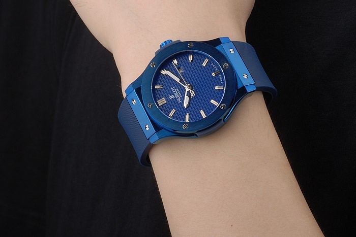 Hublot Big Bang Blue Rubber Strap Blue Checkered Dial 80198-8