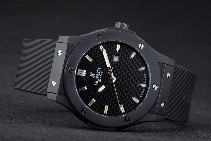 Hublot Big Bang Black Rubber Strap Black Checkered Dial 80193-3