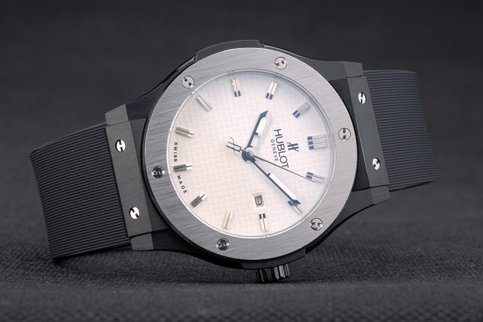 Hublot Big Bang Black Rubber Strap White Checkered Dial 80201-2