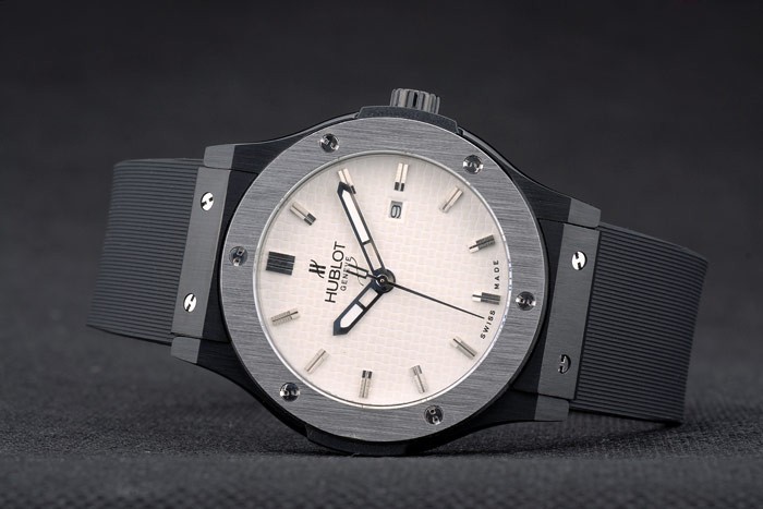 Hublot Big Bang Black Rubber Strap White Checkered Dial 80201-3