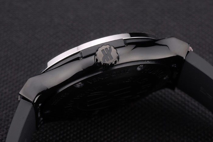Hublot Big Bang Black Rubber Strap White Checkered Dial 80201-7