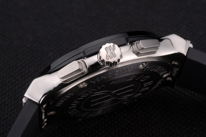 Hublot Big Bang Black Rubber Strap Black Dial Green Pointers 80194-7
