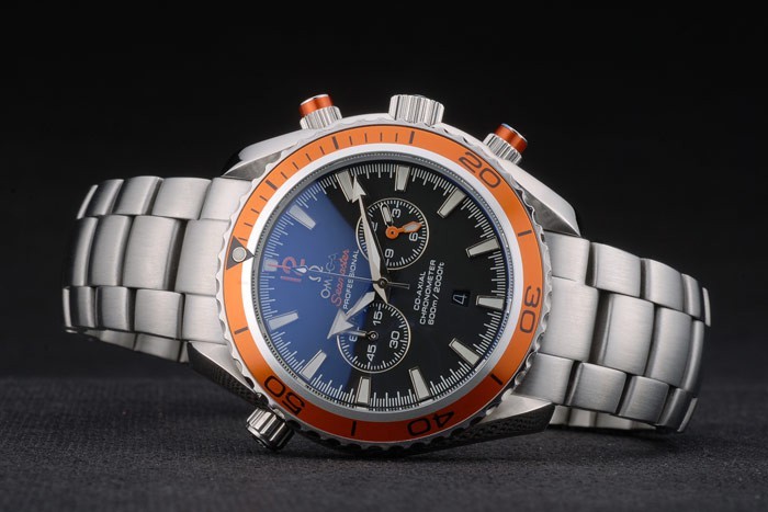 Omega Seamaster Planet Ocean Orange Tachymeter Black Dial Stainless Steel Strap 80241-4