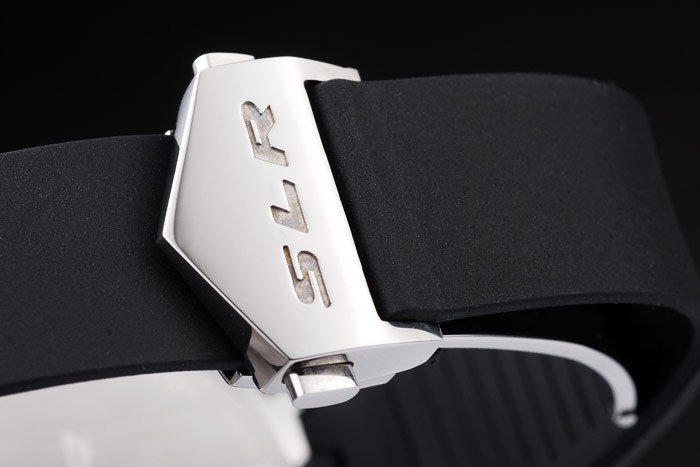 Tag Heuer SLR Swiss Tachymeter Bezel Black Rubber Strap White Dial-4