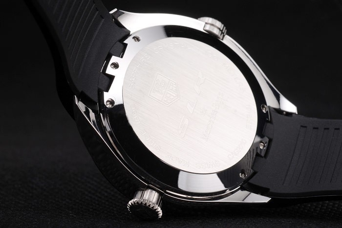 Tag Heuer SLR Swiss Tachymeter Bezel Black Rubber Strap White Dial-6