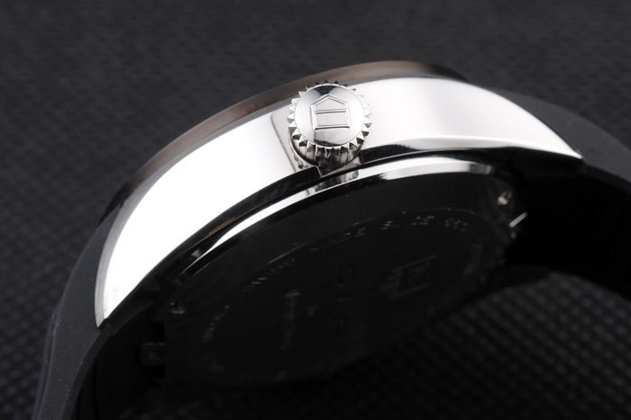 Tag Heuer SLR Swiss Tachymeter Bezel Black Rubber Strap White Dial-8