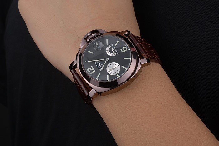 Panerai Luminor Brown Leather Strap Black Dial 80163-2