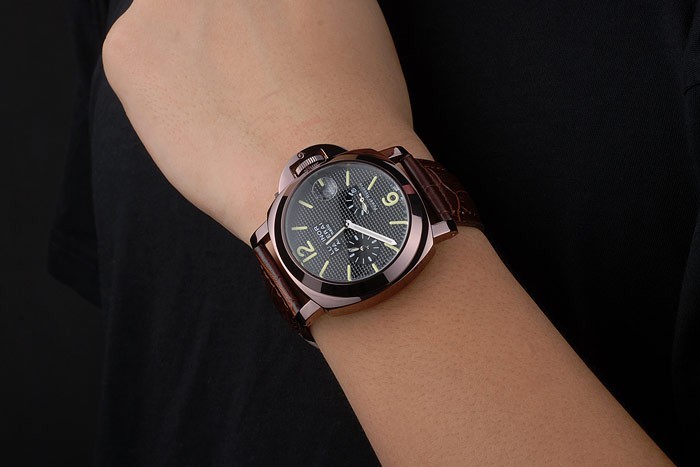 Panerai Luminor Brown Leather Strap Black Dial 80165-2