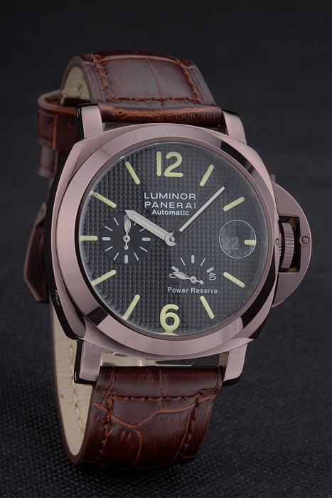Panerai Luminor Brown Leather Strap Black Dial 80165-3