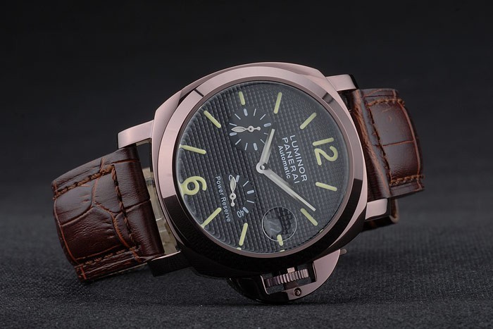 Panerai Luminor Brown Leather Strap Black Dial 80165-4