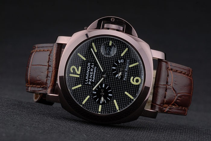 Panerai Luminor Brown Leather Strap Black Dial 80165-5