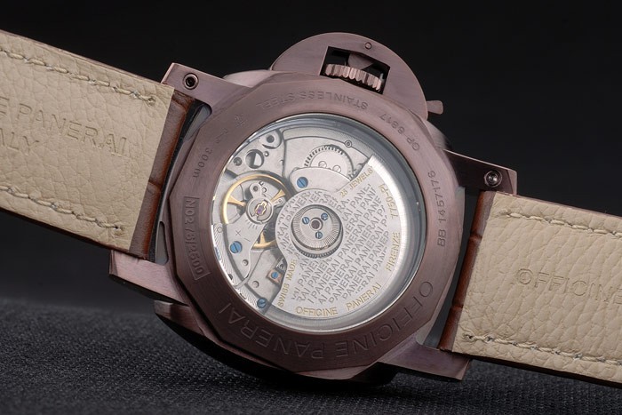 Panerai Luminor Brown Leather Strap Black Dial 80160-8