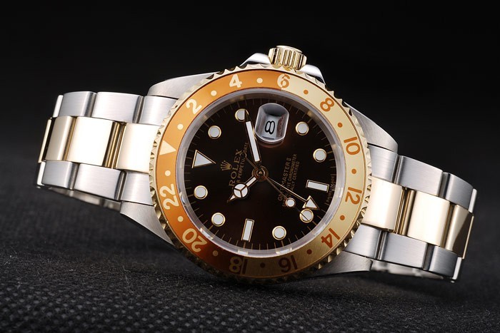 Rolex GMT Master II Gold Colored Ceramic Bezel Brown Dial Tachymeter-3