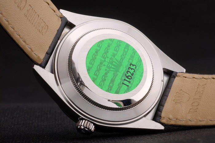 Swiss Rolex Datejust Special Edition 2012 Black Leather Strap 80252-7