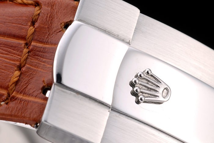 Rolex Daytona Stainless Steel Case White Dial Brown Leather Strap-6