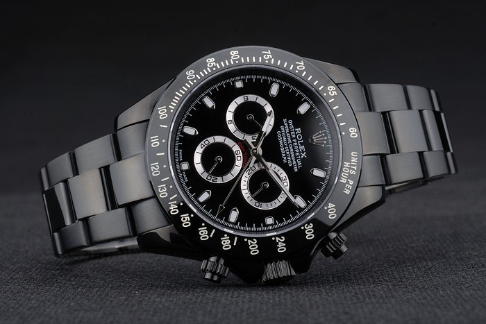 Rolex Daytona Black Ion Plated Tachymeter Black Stainless Steel Strap Black Dial 80247-3