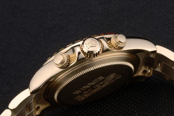 Rolex Daytona Cosmograph Rainbow Crystals Bezel Rose Gold Strap Black Dial 80251-8