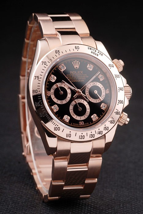 Rolex Daytona Rose Gold Plated Stainless Steel Black Dial-2