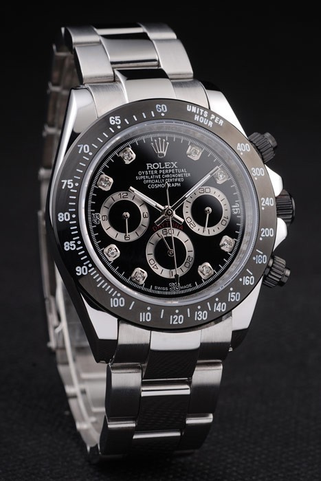 Rolex Daytona Stainless Steel Black Enameled Black Dial-2