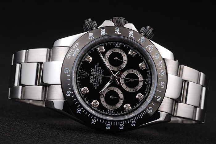 Rolex Daytona Stainless Steel Black Enameled Black Dial-4