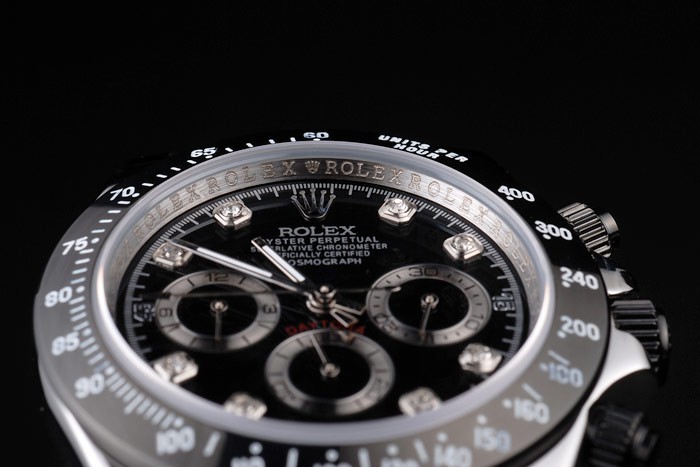 Rolex Daytona Stainless Steel Black Enameled Black Dial-5