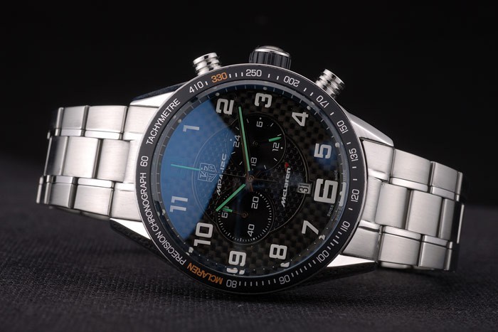 Tag Heuer Carrera McLaren Black Ceramic Bezel Stainless Steel Strap 7920-3