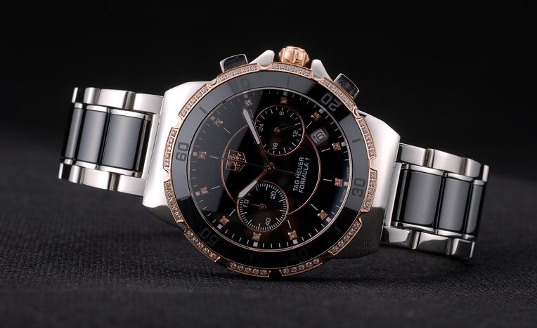 Tag Heuer Carrera Black Ceramic Bezel Stainless Steel Strap 7913-3
