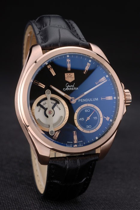 Tag Heuer Carrera Pendulum Black Leather Strap 7919-2