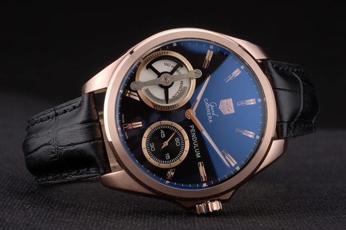 Tag Heuer Carrera Pendulum Black Leather Strap 7919-3