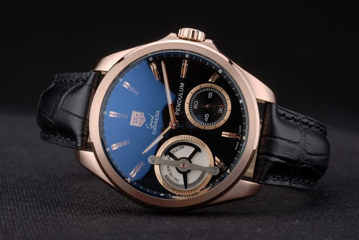 Tag Heuer Carrera Pendulum Black Leather Strap 7919-4