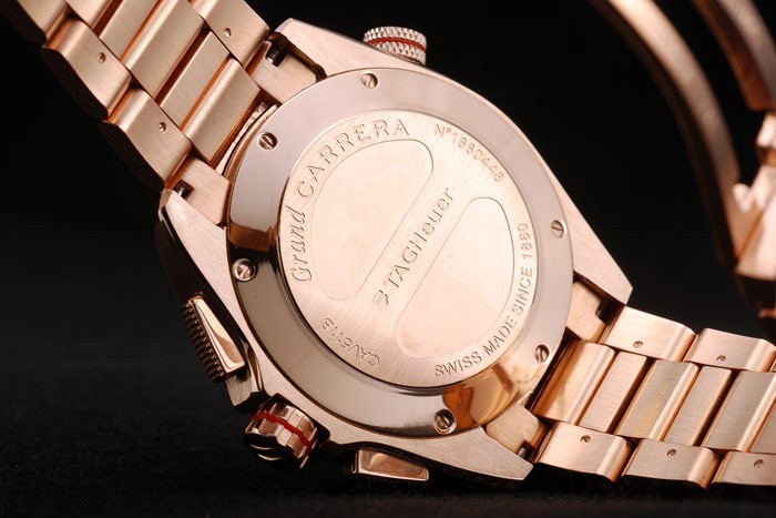 Tag Heuer Carrera Rose Gold Case White Dial-6