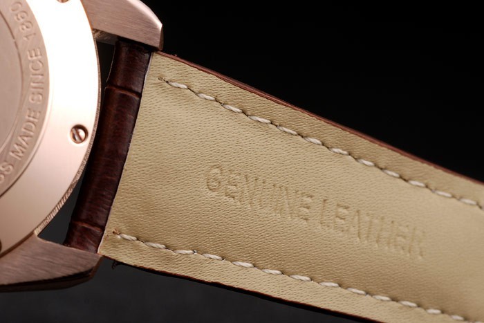 Tag Heuer Carrera Rose Gold Case White Dial Brown Leather Strap-8