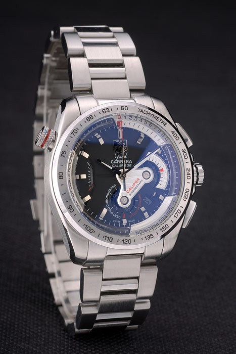 Tag Heuer Carrera Stainless Steel Case and Strap Black Dial 7909-2